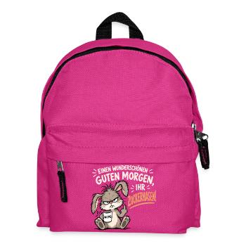 Morgenmuffel Hase - Kinder Rucksack - Fuchsia - Vorne