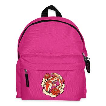 Koi Karpfen im Kreis Lotosblumen Japan Art Shirt - Kinder Rucksack - Fuchsia - Vorne