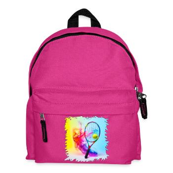 Farbenexplosion Tennisracket - Kinder Rucksack - Fuchsia - Vorne