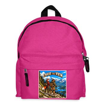 Fuchs und Wildschwein auf einer Wanderung – Wildes Abenteuer - Kinder Rucksack - Fuchsia - Vorne