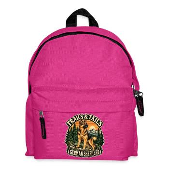 Trails and Tails – Deutscher Schäferhund Wandern - Kinder Rucksack - Fuchsia - Vorne