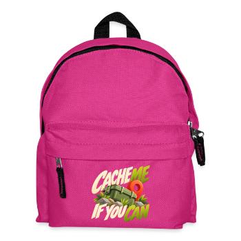 Cache Me If You Can Geocaching Motif - Kinder Rucksack - Fuchsia - Vorne