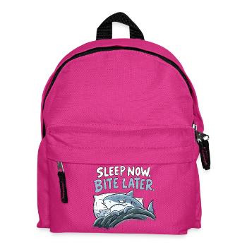 Sleep Now Bite Later Hai Schlaf Humor Haifamilie - Kinder Rucksack - Fuchsia - Vorne
