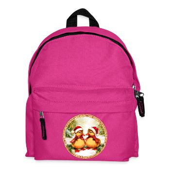 Entchen Weihnachten / Weihnachtsmann Enten - Kinder Rucksack - Fuchsia - Vorne