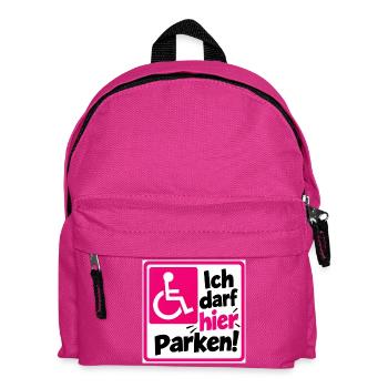 Ich darf hier Parken Sign - Kinder Rucksack - Fuchsia - Vorne