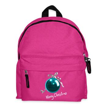 Christbaumkugel Blau - Merry Christmas - Kinder Rucksack - Fuchsia - Vorne
