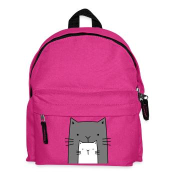 zwei Katzen I große und kleine Katze Geschenk - Kinder Rucksack - Fuchsia - Vorne