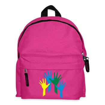Viele Hände als Zeichen für ein Team - Kinder Rucksack - Fuchsia - Vorne