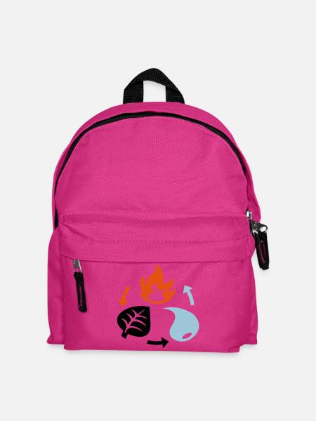 Fire, Water, Plant Elements - Kids' Backpack - fuchsia