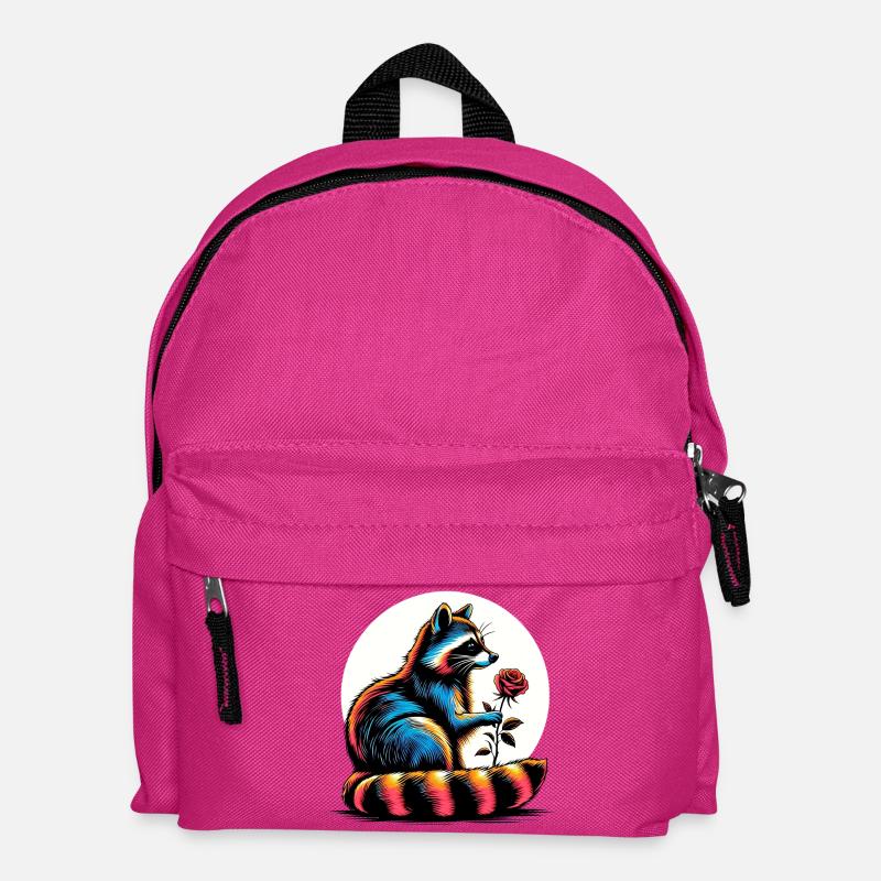 Waschbär - Kinder Rucksack - Fuchsia