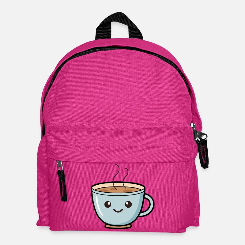Conception mignonne de tasse à café Kawaii - Sac à dos Enfant - fuchsia