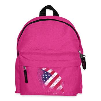 Patriotischer amerikanischer Flaggenfußball Rugbyball-Kunst - Kinder Rucksack - Fuchsia - Vorne