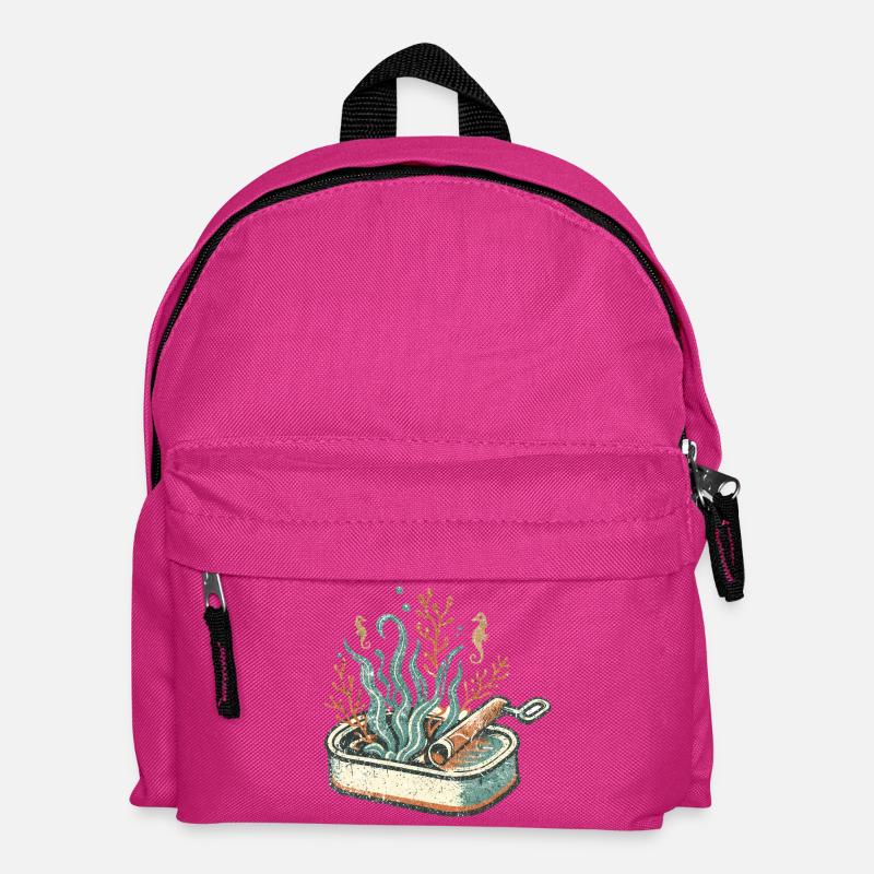 Seaweed Scroll Pan Art - Kids' Backpack - fuchsia