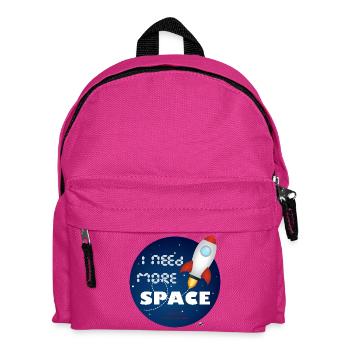Space rocket in a blue circle illustration - Kids' Backpack - fuchsia - Front