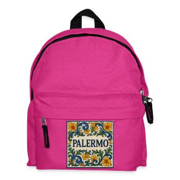 Palermo Fliesenblumen Ornament - Kinder Rucksack - Fuchsia - Vorne