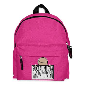 Social Media Seriously Harms Mental Health Spruch - Kinder Rucksack - Fuchsia - Vorne