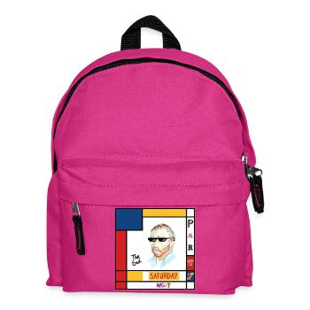 Retro-Mondrian-Porträt Samstag - Kinder Rucksack - Fuchsia - Vorne