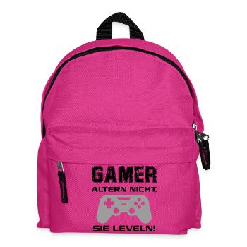 Gamer altern nicht Sie leveln Zocken Joypad Spiel - Kinder Rucksack - Fuchsia - Vorne