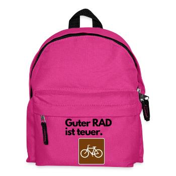 Guter RAD ist teuer. - Kinder Rucksack - Fuchsia - Vorne