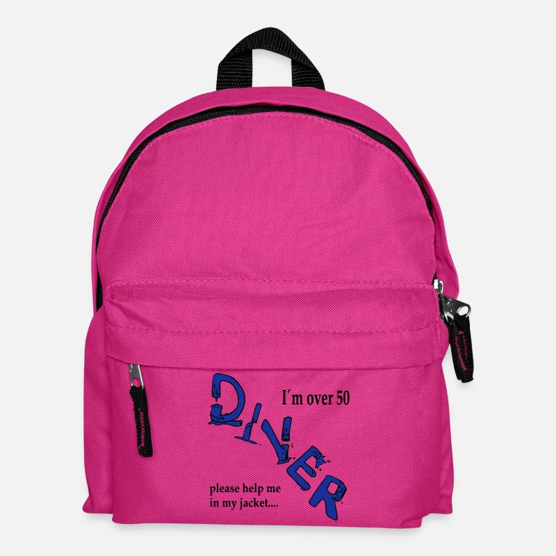 I´m over 50 Diver please help me in my jacket - Kinder Rucksack - Fuchsia