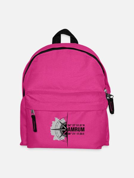 Halbierter Amrum schwarz - Kinder Rucksack - Fuchsia
