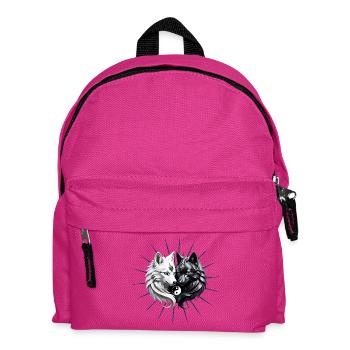 Loups Yin Yang. - Sac à dos Enfant - fuchsia - Devant