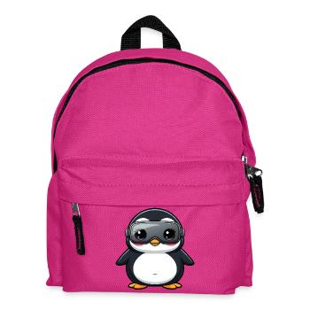 Lustiger Pinguin VR Gamer Zocker Nerd Cartoon - Kinder Rucksack - Fuchsia - Vorne