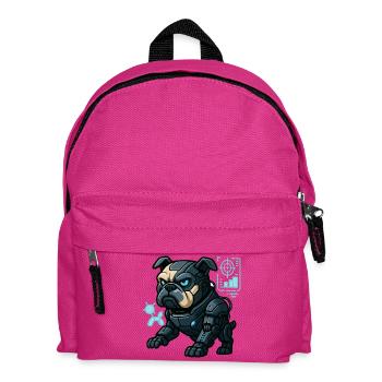 Cyber Bulldog futuriste en armure de combat - Sac à dos Enfant - fuchsia - Devant