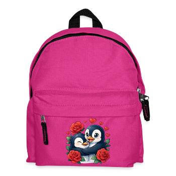 Zweisamkeit Pinguine Rosenherz - Kinder Rucksack - Fuchsia - Vorne