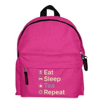 Eat Sleep Tea Repeat Funny Tea Lover Gift - Kids' Backpack - fuchsia - Front
