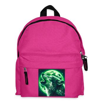 Wolf heult zum Vollmond - Kinder Rucksack - Fuchsia - Vorne