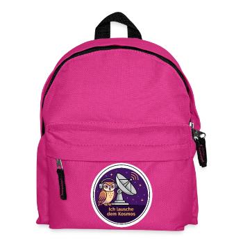 Astronomie Radioastronomie Eule Kosmos Geschenk - Kinder Rucksack - Fuchsia - Vorne