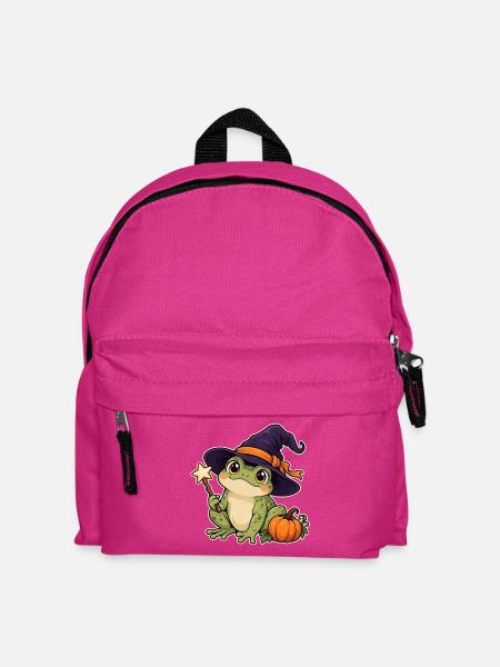 Frosch mit Hexenhut - Kinder Rucksack - Fuchsia