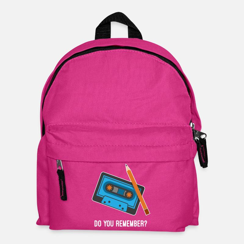 Do you remember? Kassette und Bleistift Fun Design - Kinder Rucksack - Fuchsia