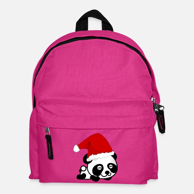 Weihnachtspanda, Panda, Weihnachten - Kinder Rucksack - Fuchsia