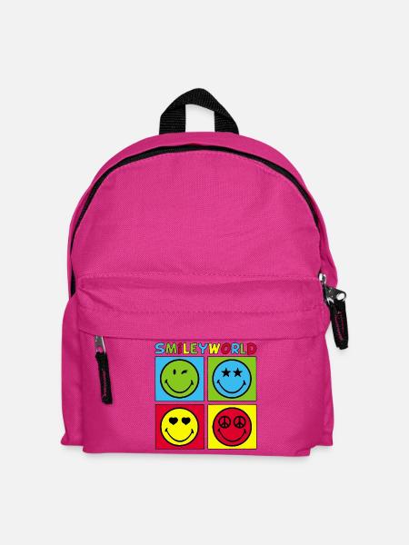 Smileys und vierfarbig - Kinder Rucksack - Fuchsia