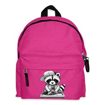 motif de raton laveur cool en tant que DJ avec des écouteurs - Sac à dos Enfant - fuchsia - Devant