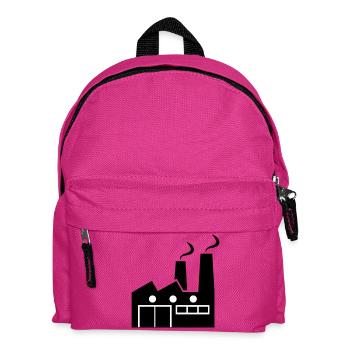 Dessin au trait géométrique abstrait d’une usine - Sac à dos Enfant - fuchsia - Devant