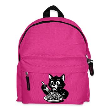 Le chat mange des spaghettis Mème - Sac à dos Enfant - fuchsia - Devant