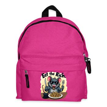 Rebellratte – Eat the Rich with a bite - Kids' Backpack - fuchsia - Front