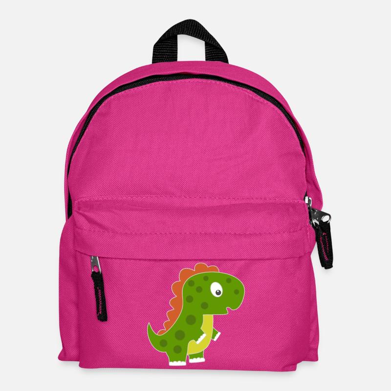 Verspielter Dino mit buntem Rücken - Kinder Rucksack - Fuchsia
