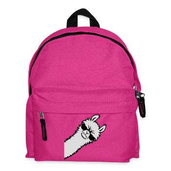 Llama en colère regard côté lunettes de soleil Cool Sour - Sac à dos Enfant - fuchsia - Devant