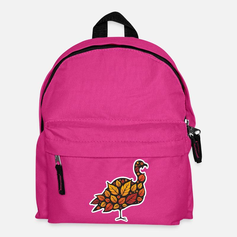 Herbstblatt Truthahn - Kinder Rucksack - Fuchsia