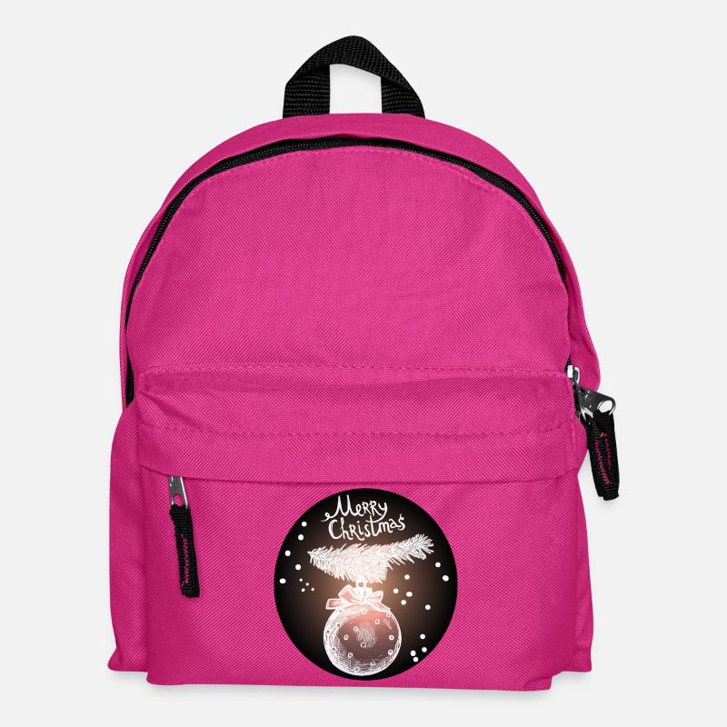 Weihnachtskugel mit Tannenzweig - Kinder Rucksack - Fuchsia