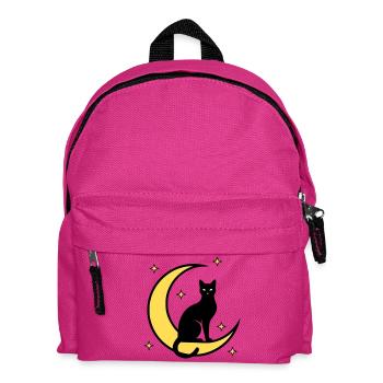 Chat Lune Étoiles Sorcellerie - Sac à dos Enfant - fuchsia - Devant