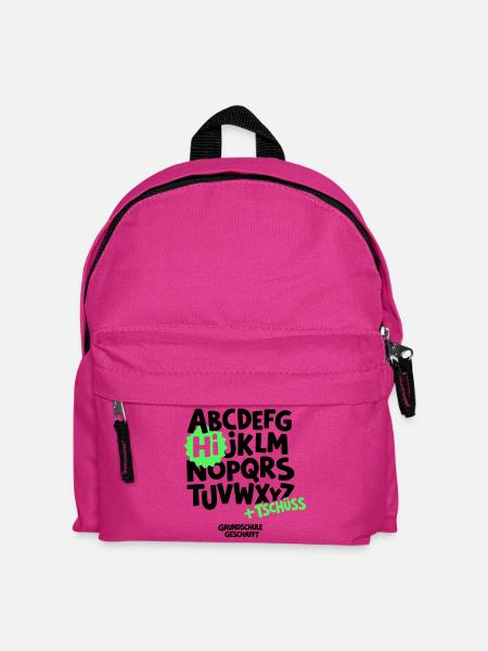 Grundschule Abschluss Shirt ABC - Kinder Rucksack - Fuchsia