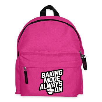 Backmodus immer an lustiger Back Spruch - Kinder Rucksack - Fuchsia - Vorne
