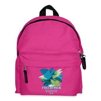 Frei Atmen – Farbexplosion mit Spruch - Kinder Rucksack - Fuchsia - Vorne