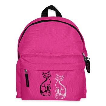 zwei Katzen - Kinder Rucksack - Fuchsia - Vorne