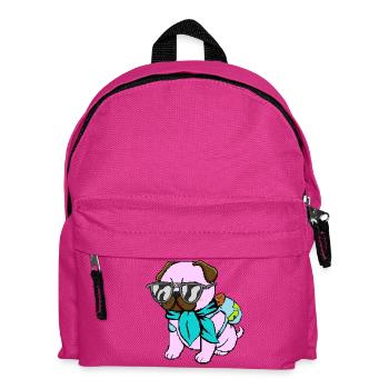 Mops-Reisender - Kinder Rucksack - Fuchsia - Vorne
